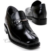 Mens 3.2" UP real Leather increase height slip-on studded Shoes black made in KOREA US 6.5 - 10