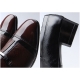 Mens brown leather horse bit high heel loafers slip on shoes US5.5-10