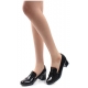 chic beautiful glossy comfortable bold 2 inch heels ladies designer loafers black shoes for women﻿