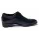 Mens chic round toe wing tip punching mesh detail classic black real leather﻿ lace up oxford comfortable dress shoes