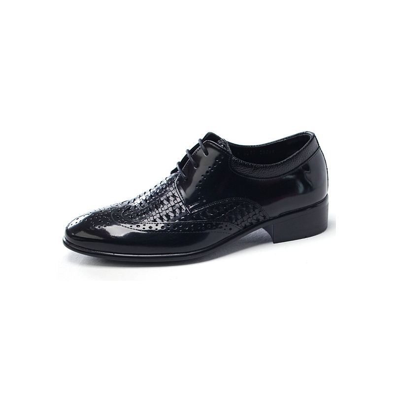 Mens chic round toe wing tip punching mesh dress shoes