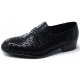 Mens chic round toe front tie strap side summer mesh detail black real leather﻿ loafers comfortable slip on korea shoes