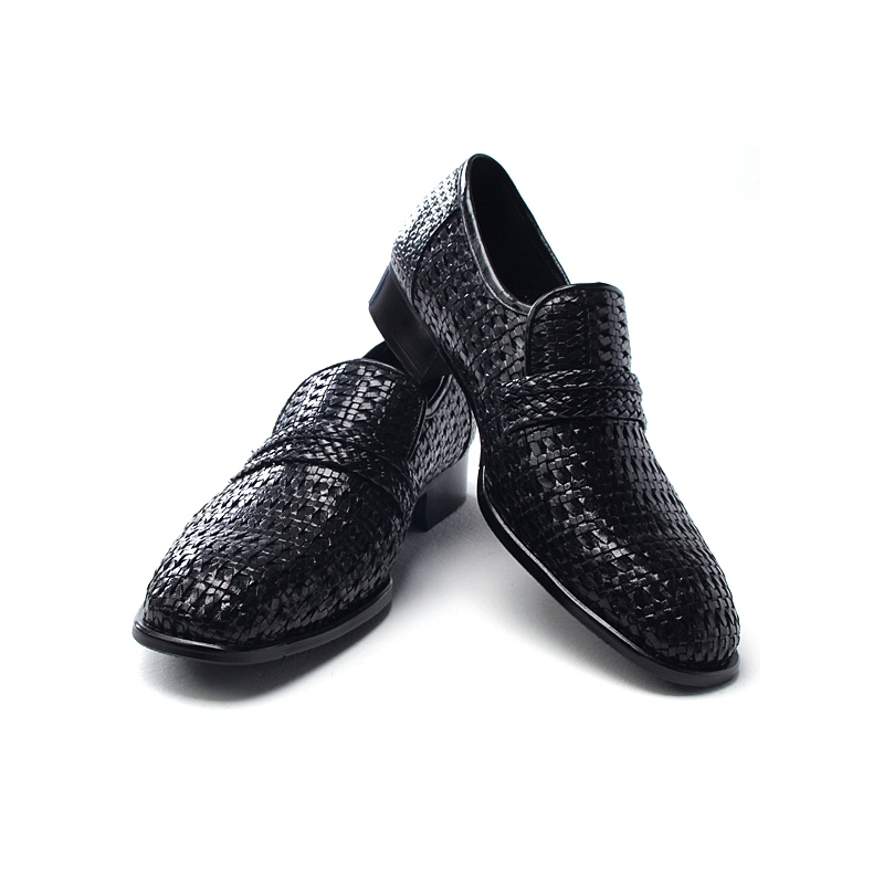 Men's summer mesh detail leather﻿ loafers