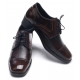 Mens square toe straight tip lace up brown leather increase height elevator high heel deress shoes US5-US10