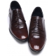 Mens round toe wrinkle punching detail lace up brown cow leather increase height elevator hidden insole dress shoes US5.5-US10