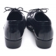 Mens round toe wrinkle punching detail lace up Black cow leather increase height elevator hidden insole dress shoes US5.5-US10