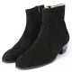 Mens chic black real suede ankle boots high heels side zip hand made korea comfortable shoes