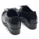 Mens square toe black leather punching lace up hidden insole high heels 2.36" elevator dress shoes US5-10 made in Korea