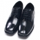 Mens black leather square toe line stitch lace up high heels air pump insole 2.75" elevator dress shoes US5.5-10 made in Korea