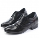 Mens black leather raise round toe wing tip punching lace up high heels increase height elevator shoes US5.5-10 made in Korea