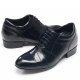 Mens black leather diagonal stitch lace up hidden insole 3.2" UP increase height elevator shoes US5.5-10 made in Korea