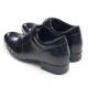 Mens black leather diagonal stitch lace up hidden insole 3.2" UP increase height elevator shoes US5.5-10 made in Korea