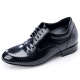 Mens black leather punching wrinkle lace up hidden insole increase height elevator shoes US5.5-10 made in Korea