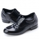 Mens black leather punching wrinkle lace up hidden insole increase height elevator shoes US5.5-10 made in Korea