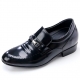 Men's black leather punching wrinkle horse bit decoration loafers increase height elevator shoes US5.5-10 made in Korea