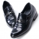 Mens black leather punching wrinkle horse bit decoration loafers increase height elevator shoes US5.5-10 made in Korea