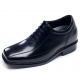 Mens square toe black real Leather increase height lace up dress elevator Shoes made in KOREA US 5.5 - 10