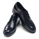 Mens straight tip punching stitch round toe black cow leather lace up dress shoes made in KOREA US 5.5 - 10.5