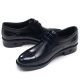 Mens straight tip punching stitch round toe black cow leather lace up dress shoes made in KOREA US 5.5 - 10.5