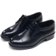 Mens straight tip punching stitch round toe black cow leather lace up dress shoes made in KOREA US 5.5 - 10.5