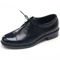 Mens straight tip two tone round toe black cow leather lace up high heels dress shoes made in KOREA US 5.5 - 10.5