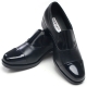 Mens straight tip two tone round toe stud black cow leather loafers comfort shoes made in KOREA US 5 - 10
