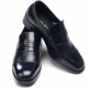 Mens round toe straight tip two tone black cow leather loafers comfortable shoes made in KOREA US 5.5 - 10.5