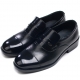 Mens round toe straight tip two tone black cow leather loafers comfortable shoes made in KOREA US 5.5 - 10.5