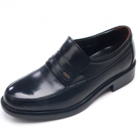 Mens round toe u line stitch black cow leather stud loafers comfortable shoes made in KOREA US 5.5 - 10