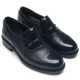 Mens straight tip round toe two tone black cow leather stud loafers comfortable shoes made in KOREA US 5.5 - 10