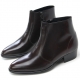 Mens chic brown leather round toe high heels side zip ankle boots US5.5-10 made in Korea
