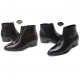 Mens chic brown leather round toe high heels side zip ankle boots US5.5-10 made in Korea