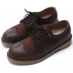 Mens brown two tone wing tip punching round toe eyelet lace up low heels oxfords shoes