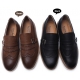Mens vintage wing tip tassel buckle strap decoration puching stitch wedge heels loafers﻿ black