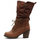 Womens rock chic vintage mid-calf high heels boots
