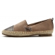 Womens lovely two tone espadrille flat shoes beige