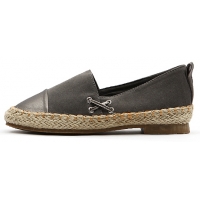 Womens lovely two tone espadrille flat shoes gray