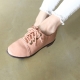 Womens chic straight tip low heels oxfords pink