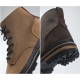 Mens round toe side zip eyelet lace up beige synthetic suede combat rubber sole ankle boots