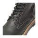 Men's raise round toe black synthetic leather side zip & eyelet lace up closure combat sole ankle boots