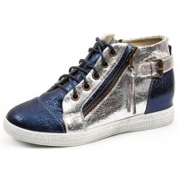 Womens glitter silver contrast stitch both side zip eyelet lace up back belt strap hidden insole high top fashion sneakers