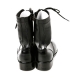 Mens black real Leather side zipper lace up combat boots US 6.5 - 10.5