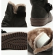 womens round toe wrinkle insole & inner fur double buckle strap wide entrance hidden wedge insole ankle boots