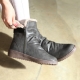 womens round toe wrinkle insole & inner fur double buckle strap wide entrance hidden wedge insole ankle boots korea shoes