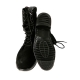 Mens black real suede side zipper lace up combat boots US 6.5 - 10.5