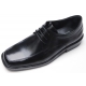 Men's black real Leather square apron toe U line stitch detail lace up dress shoes﻿﻿ US5.5-11.5