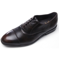 mens brown synthetic leather straight tip round toe lace up low heel dress shoes﻿﻿ made in Korea US7-10.5