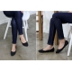 womens black synthetic fabric pointed toe flat