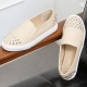 womens beige cap toe front & back stud detail both side elastic band white platform fashion sneakers﻿﻿