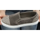 womens gray two tone cap toe front & back stud detail both side elastic band white platform fashion sneakers﻿﻿